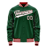 Custom Kelly-Green White Solid Color Varsity Letterman Jacket JA02240617ZF221