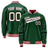 Custom Kelly-Green White Solid Color Varsity Letterman Jacket JA02240617ZF221