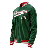 Custom Kelly-Green White Solid Color Varsity Letterman Jacket JA02240617ZF221