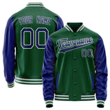 Custom Kelly-Green Royal Solid Color Varsity Letterman Jacket