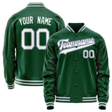 Custom Kelly-Green White Solid Color Varsity Letterman Jacket JA02240617ZF224