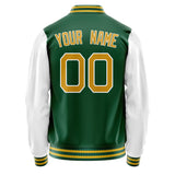 Custom Kelly-Green White Solid Color Varsity Letterman Jacket JA02240617ZF225