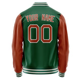 Custom Kelly-Green Texas-Orange Solid Color Varsity Letterman Jacket JA02240617ZF227