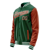 Custom Kelly-Green Texas-Orange Solid Color Varsity Letterman Jacket JA02240617ZF227