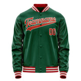 Custom Kelly-Green Red Solid Color Varsity Letterman Jacket JA02240617ZF228