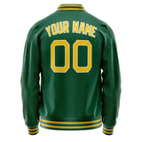 Custom Kelly-Green Gold Solid Color Varsity Letterman Jacket JA02240617ZF230