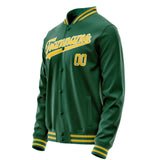 Custom Kelly-Green Gold Solid Color Varsity Letterman Jacket JA02240617ZF230