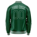 Custom Kelly-Green White Solid Color Varsity Letterman Jacket JA02240617ZF231