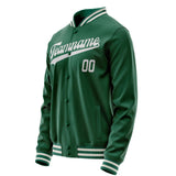 Custom Kelly-Green Gray Solid Color Varsity Letterman Jacket JA02240617ZF235