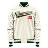 Custom Cream Kelly-Green Solid Color Varsity Letterman Jacket JA02240617JC094