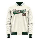 Custom Cream Kelly-Green Solid Color Varsity Letterman Jacket JA02240617JC105