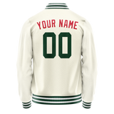 Custom Cream Kelly-Green Solid Color Varsity Letterman Jacket JA02240617JC113