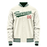 Custom Cream Kelly-Green Solid Color Varsity Letterman Jacket JA02240617JC113