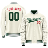 Custom Cream Kelly-Green Solid Color Varsity Letterman Jacket JA02240617JC113