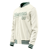 Custom Cream Kelly-Green Solid Color Varsity Letterman Jacket JA02240617JC099