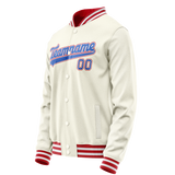 Custom Cream Red Solid Color Varsity Letterman Jacket JA02240617JC110
