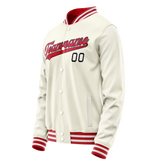 Custom Cream Red Solid Color Varsity Letterman Jacket JA02240617JC116