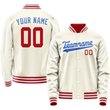 Custom Cream Royal Solid Color Varsity Letterman Jacket JA02240617JC115