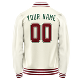 Custom Cream Kelly-Green Solid Color Varsity Letterman Jacket JA02240617JC090