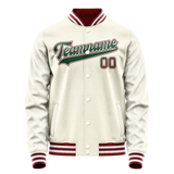 Custom Cream Kelly-Green Solid Color Varsity Letterman Jacket JA02240617JC090