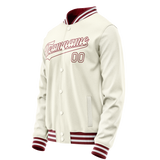 Custom Cream Red Solid Color Varsity Letterman Jacket JA02240617JC089