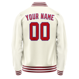 Custom Cream Red Solid Color Varsity Letterman Jacket JA02240617JC103