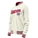Custom Cream Red Solid Color Varsity Letterman Jacket JA02240617JC103