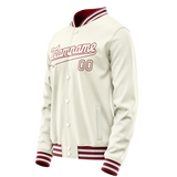 Custom Cream Crimson Solid Color Varsity Letterman Jacket JA02240617JC114