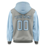 Custom Gray Light Blue Jacket