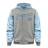 Custom Gray Light Blue Jacket