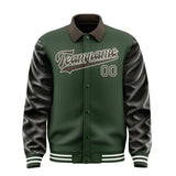 Custom Dark Green Brown Jacket
