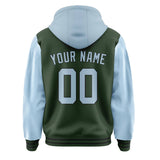 Custom Dark Green Light Blue Jacket