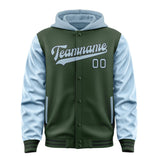 Custom Dark Green Light Blue Jacket