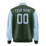 Custom Dark Green Light Blue Jacket