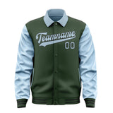 Custom Dark Green Light Blue Jacket
