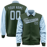 Custom Dark Green Light Blue Jacket