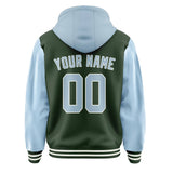 Custom Dark Green Light Blue Jacket