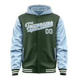 Custom Dark Green Light Blue Jacket