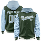 Custom Dark Green Light Blue Jacket