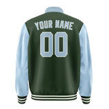 Custom Dark Green Light Blue Jacket