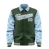 Custom Dark Green Light Blue Jacket