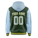 Custom Dark Green Light Blue Jacket