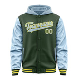Custom Dark Green Light Blue Jacket