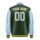Custom Dark Green Light Blue Jacket
