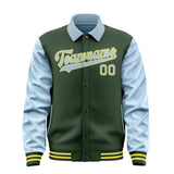 Custom Dark Green Light Blue Jacket