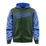 Custom Dark Green Sky Blue Jacket