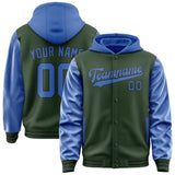Custom Dark Green Sky Blue Jacket