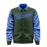 Custom Dark Green Sky Blue Jacket