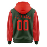 Custom Dark Green Orange Red Jacket