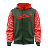 Custom Dark Green Orange Red Jacket